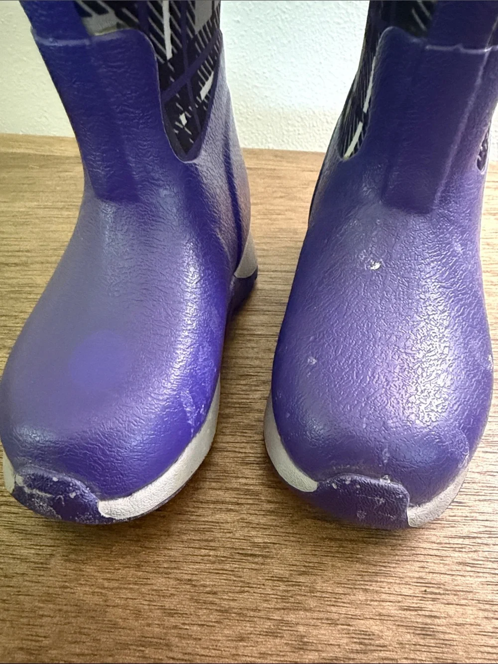 The Original Muck Boot Company Kids' Purple Plaid Rain Boots
